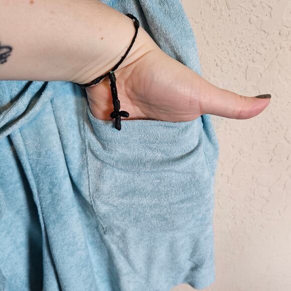 Andie The Button Up Romper Blue Women's Size Large Beach Vacation Layer - Picture 3 of 7